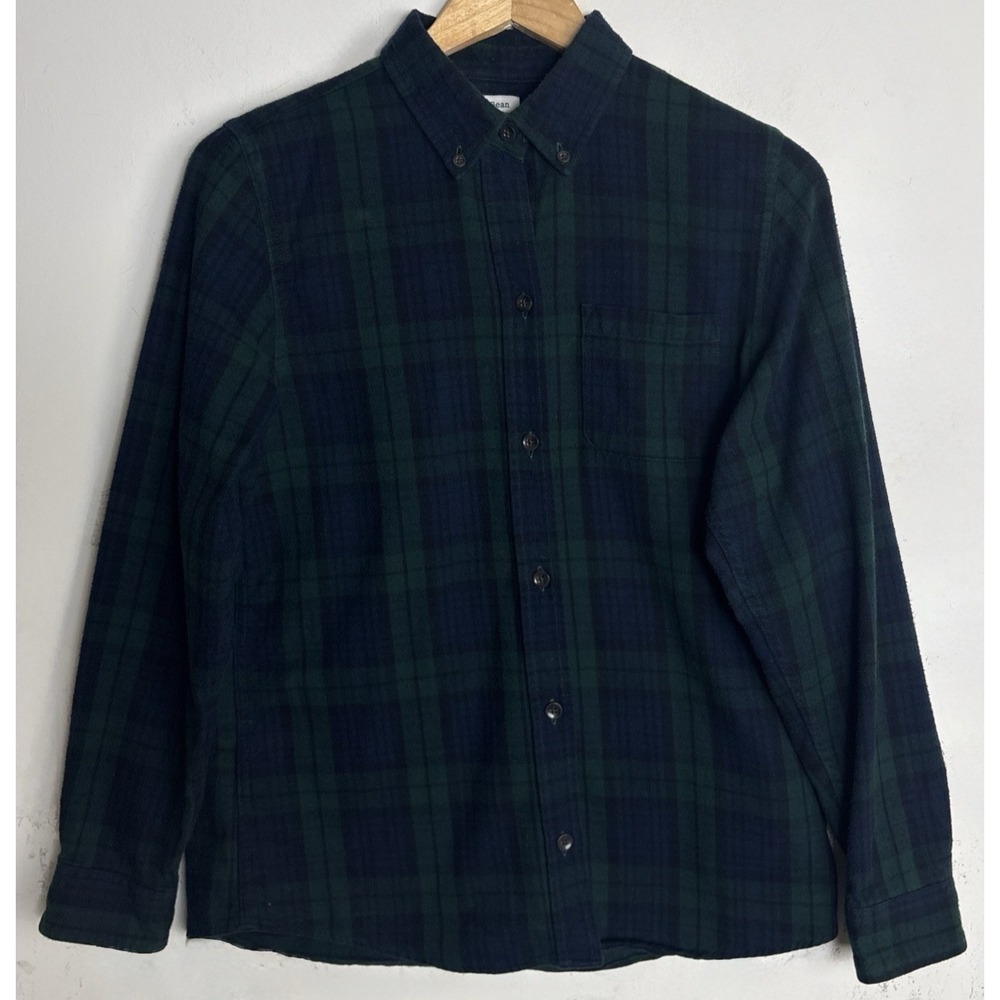 LL Bean Flannel Button Down Shirt Plaid Mens XS Blackwatch Preppy Outdoor